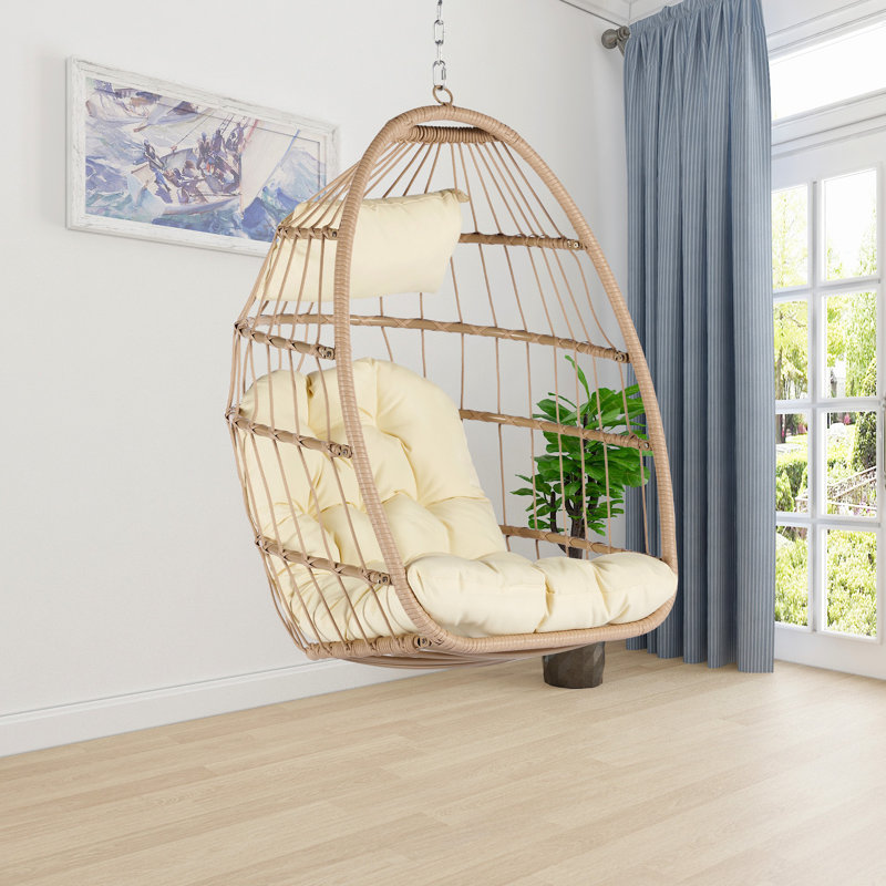 Balancelle d'extérieur en rotin, Kaki / naturel, 28.72"