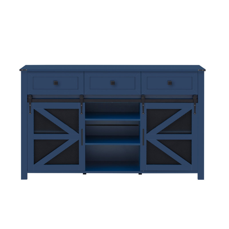 Armoire buffet à porte de grange coulissante U_Style, Marine