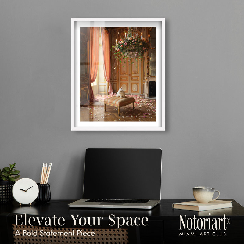 Décoration murale chambre Fluffy Bunny I Shadowbox Print par Notoriart, cadre blanc, 20 x 24, H 25 po x l 21 po, White Frame