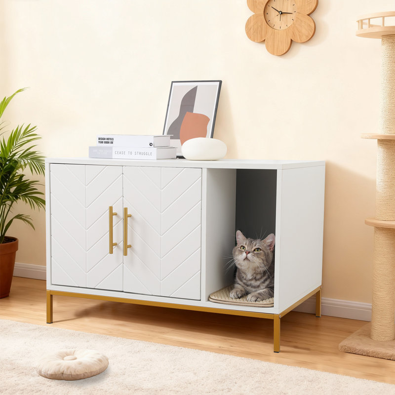 Meuble pour lit de chat 32 po caché avec tapis à gratter 32 po
