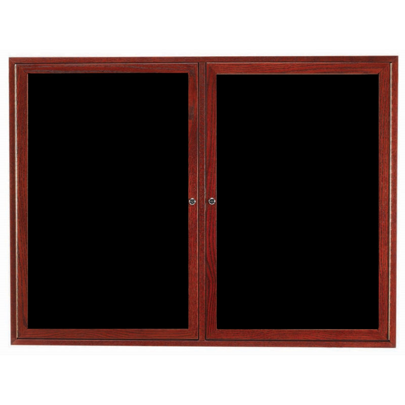 Tableau à lettres mural, 48 po x 72 po, Deux, Teinture cerisier