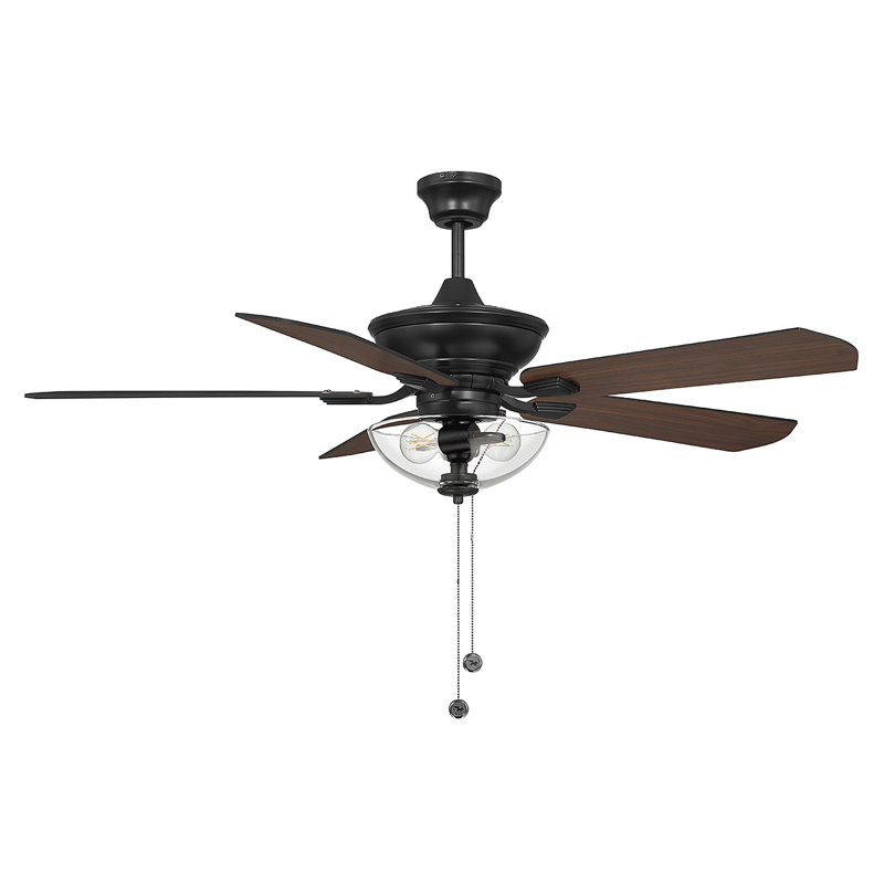 Cayman 52'' Ceiling Fan with Light Kit, Matte Black