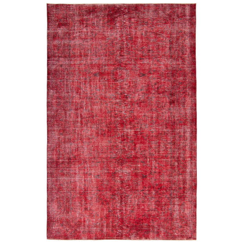 Tapis rouge foncé à transition de couleur 5 pi 9 po x 9 pi 3 po