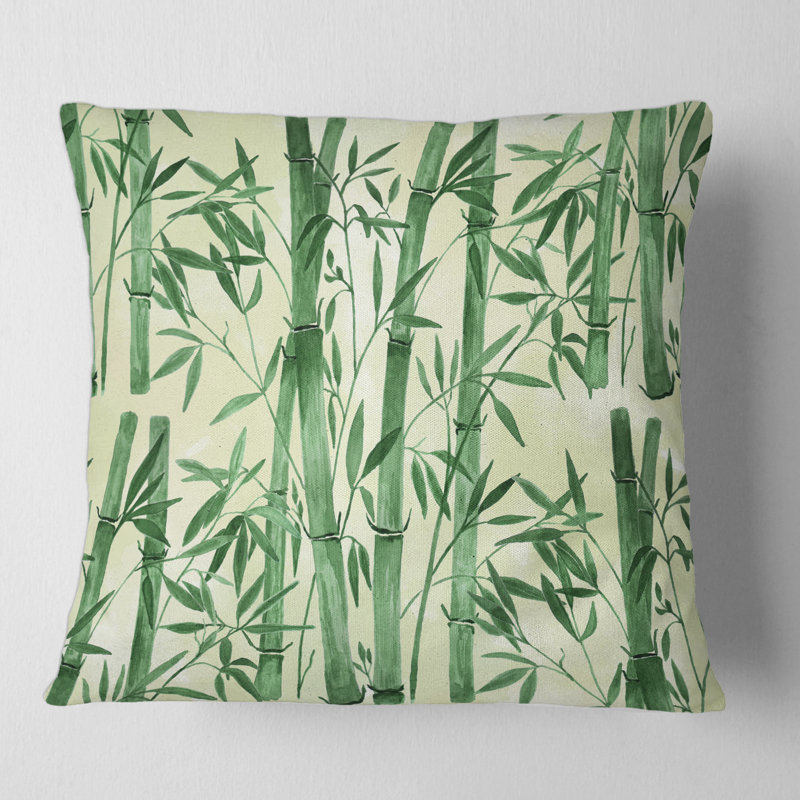 Housse et insert de coussin en bambou Branches dans la forêt I, 18" x 18"