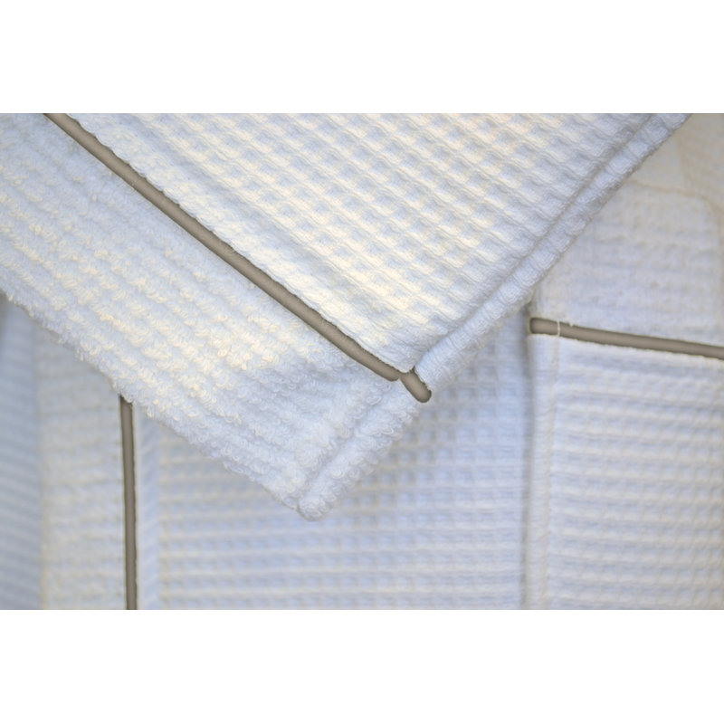 Tissu mi-mollet 100% coton unisexe avec poches et capuche, P / M, Blanc