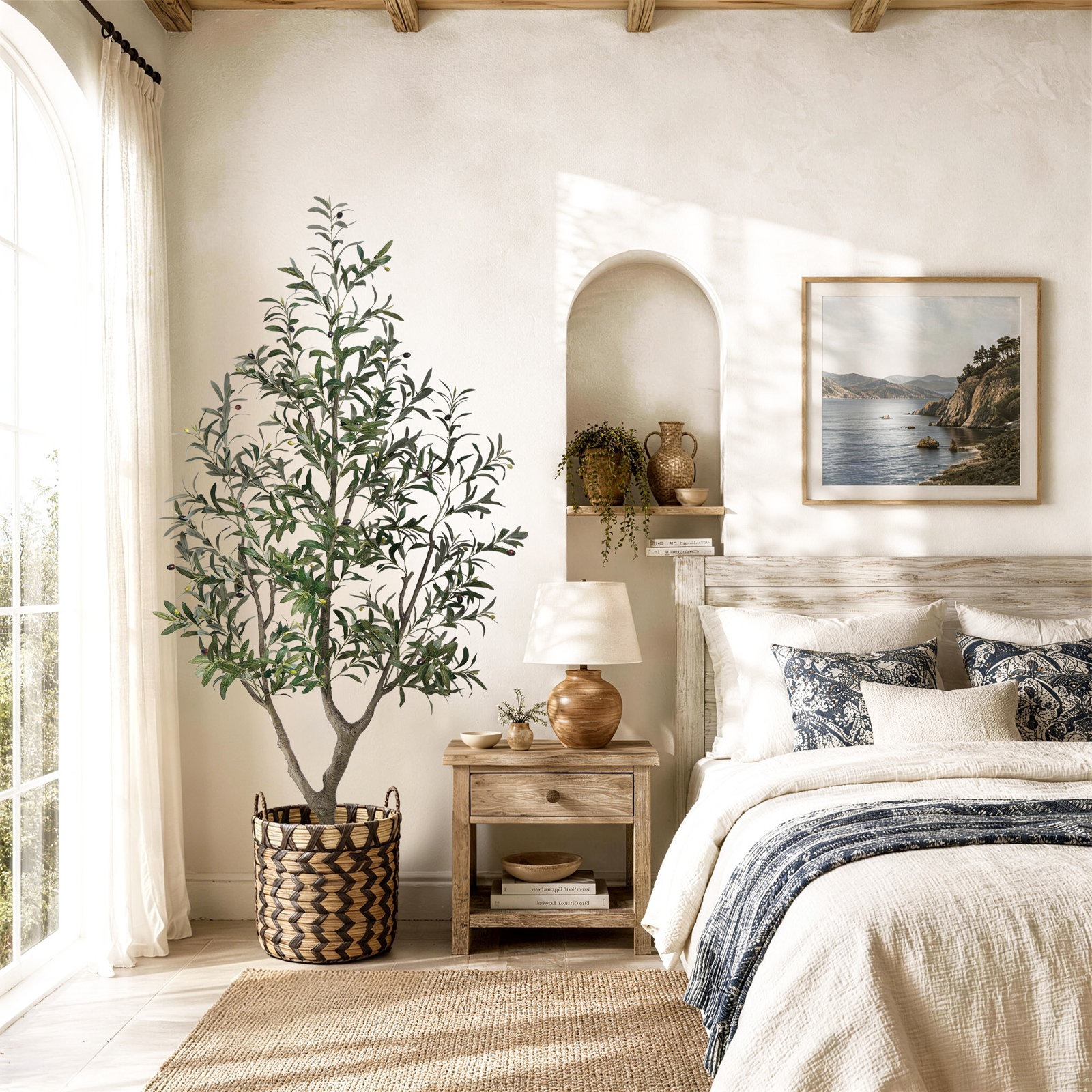 Olive Tree in Pot, 41.34"H x 8.66"W x 7.48"D