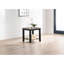 End Table, Modern Grey / Black Two Tone Finish 1Pc Under-Table Shelf Storage Living Room Rubberwood Walnut Veneer