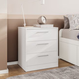 Walfred 3 Drawer Bedroom Dresser, White