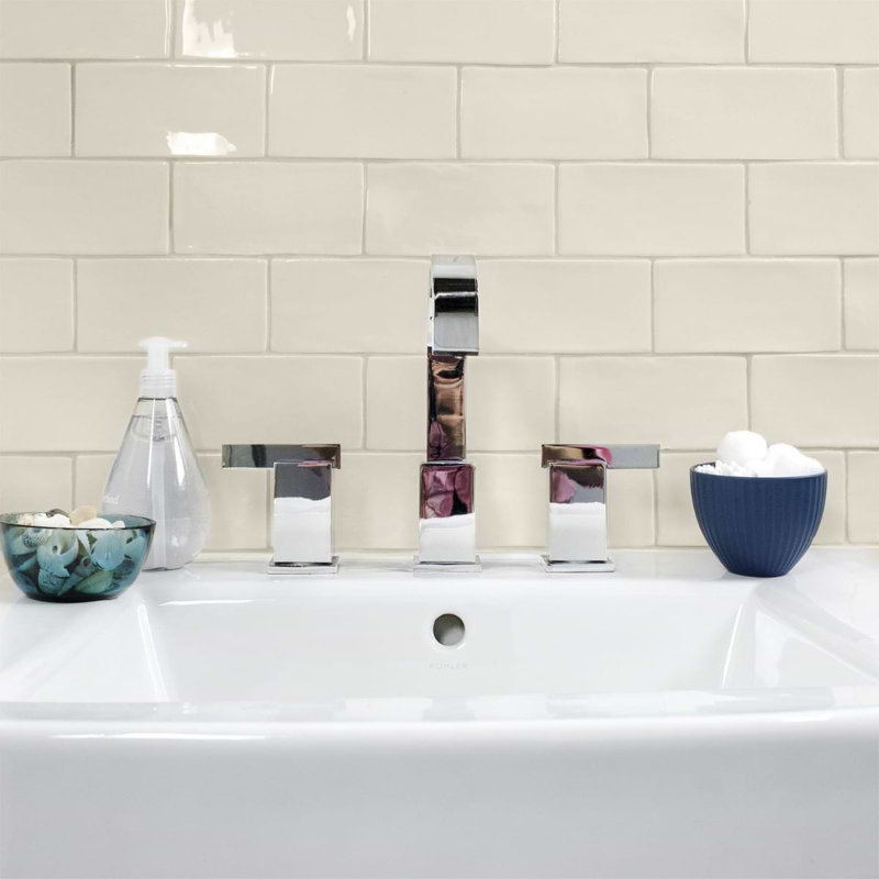 Lancaster 3x6 Polished Ceramic Subway Tile, Vanilla