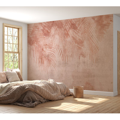 Murale botanique pelez et collez - feuilles de palmier en terre cuite