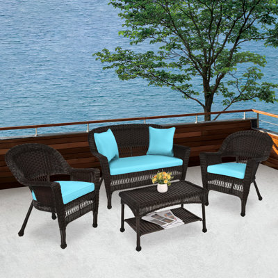 Cecilton 4 Piece Rattan Sofa Seating Group 