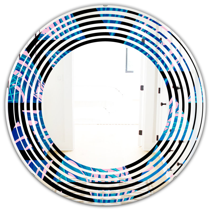 Miroir mural à motif floral, H 23,6 po x l 23,6 po