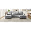 Comfy en forme de U avec rangement pour méridienne, hublots et tissu chenille délicat, méridienne convertible grise, connexions, style tendance,