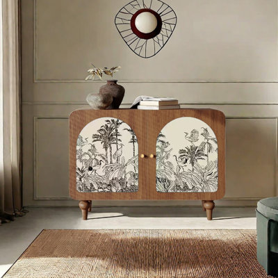 Modern multi-purpose solid wood accent cabinet