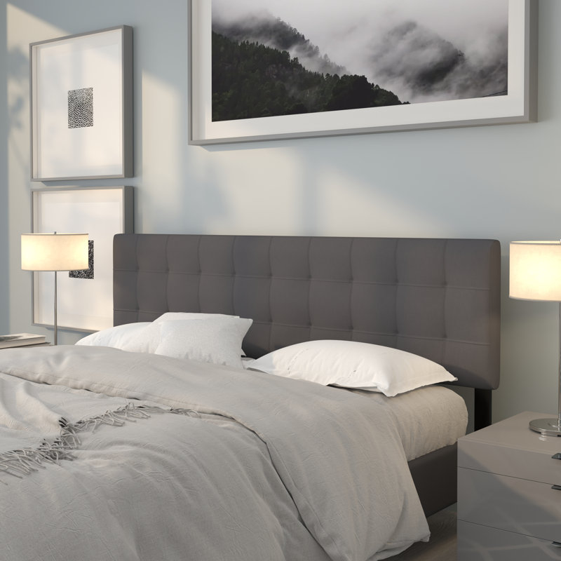 Ciriaca Quilted Tufted Upholstered Headboard, Dark Gray, King