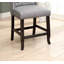 Chaise de salle à manger à hauteur de comptoir de style rustique avec garniture cloutée à oreilles de style rustique noir antique et gris clair-1414119064-1414119066