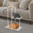 Clear Side Table With Open Storage Shelf(Square)
