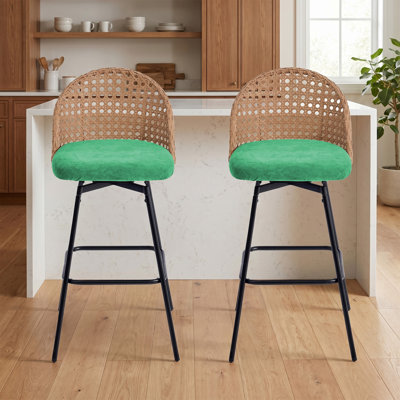 Swivel Yes Chenille Bar Stool