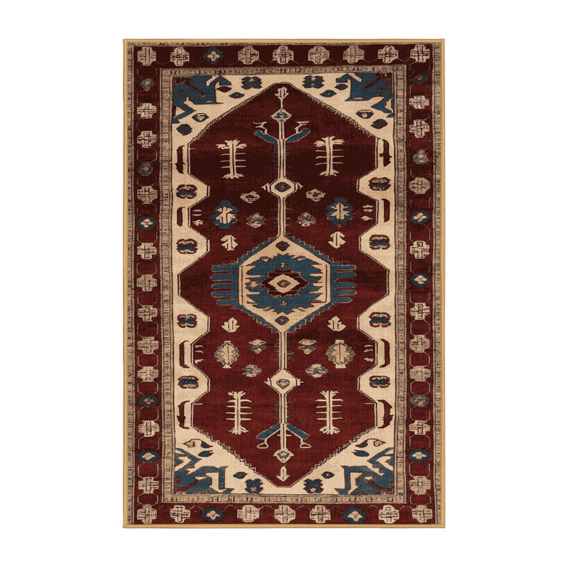 Tapis brun turc lavable à la machine, Rectangulaire 7 pi x 10 pi