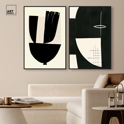 "Astrolabe", reproduction d'art sur toile par Art Remedy, cadre noir, 24 x 36
