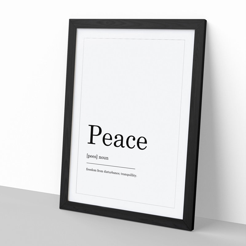 Definition of Peace - Framed Print, 36cm H x 27cm W x 2cm D, Black