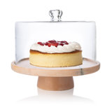 Sabrina Marble Footed Cake Stand With Dome