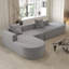 Canapé modulaire en L à canapé modulaire, canapé en velours côtelé désossé de 110 po avec siège profond et repose-pieds mobile, canapé Cloud pour salon, sans assemblage (5 places, gris)-1841925631