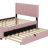 Full Size Velvet Upholstered Platform Bed With Twin Size Trundle-1476582060