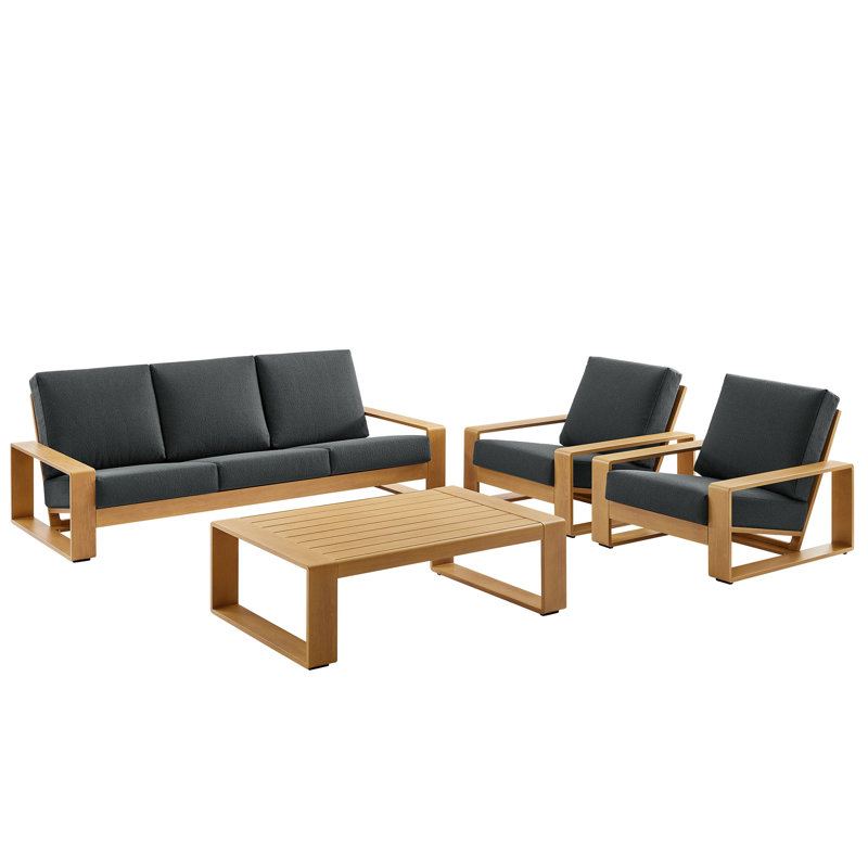Ensemble de meubles d'extérieur 4 pièces Lirienne, Gris anthracite