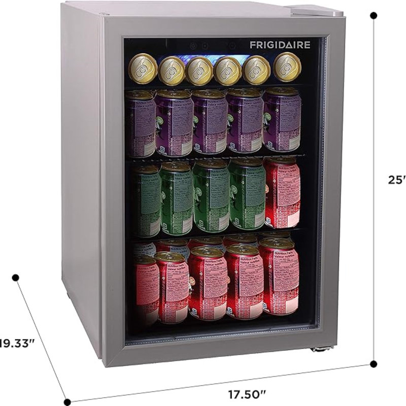 FRIGIDAIRE Beverage Refrigerator, Compact Mini Fridge with Digital Temperature Control, Fits 88 Cans
