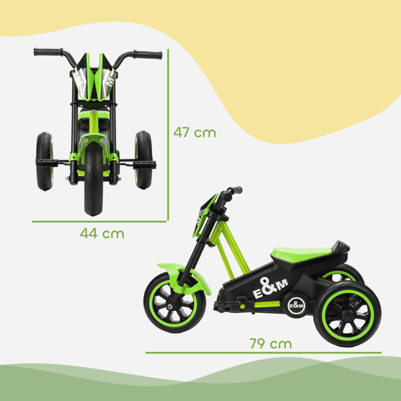 AIYAPLAY Trike for Kids, Baby Tricycle with Pedal, Ages 18–36 Months, Green