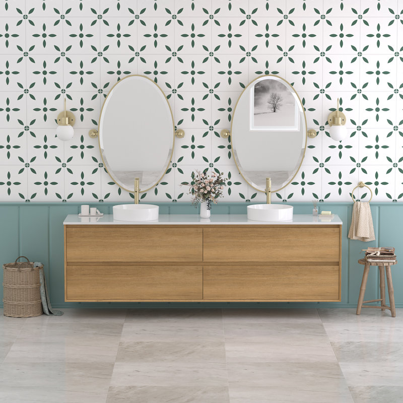 Newark 84" Modern Floating Double Sink Bathroom Vanity