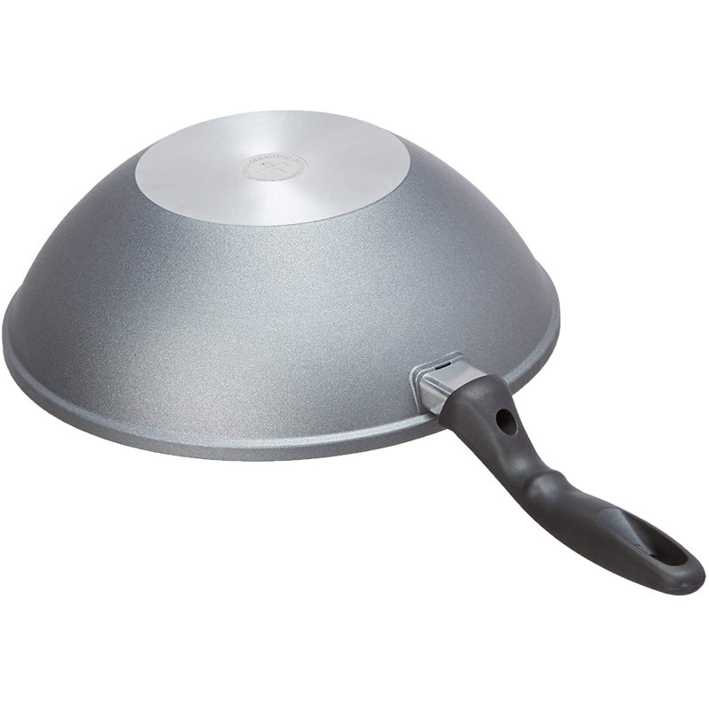 Wok with Round Bottom and Lid, 3.35" H x 11.8" W x 3.35" D