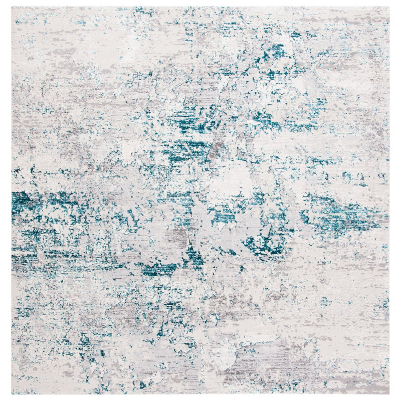 Schaefferstown Performance Abstract Rug, Square 6'7"