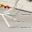 Table basse rectangulaire en verre trempé de 40,5 po avec pieds modernes réglables en métal, idéal pour le confort de la chambre d'amis, rapide et transparent, blanc contemporain et fonctionnel dans plusieurs espaces intérieurs, simple-2072059902-2072059900