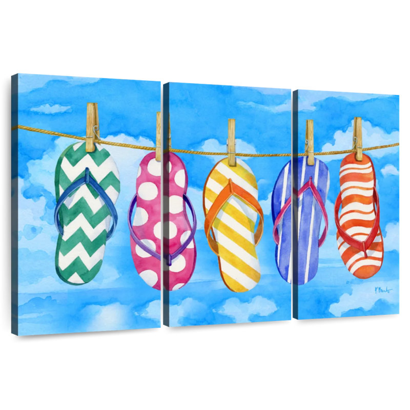 Shuttleworth Clothesline Flip Flops Horizontal, 24" H x 38" W
