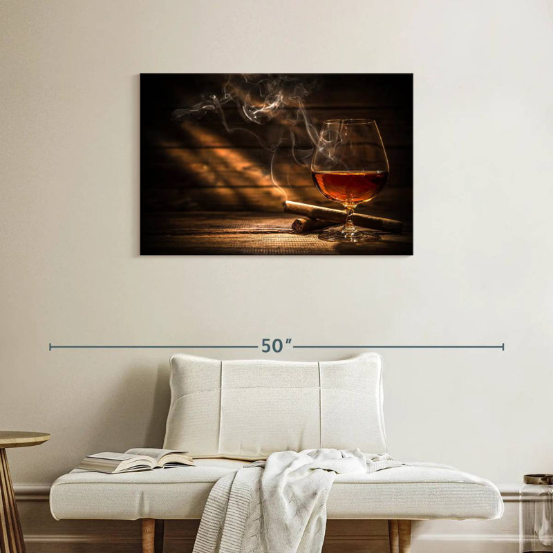 Yarlin Rustic Cigar And Whiskey, 24" H x 36" W
