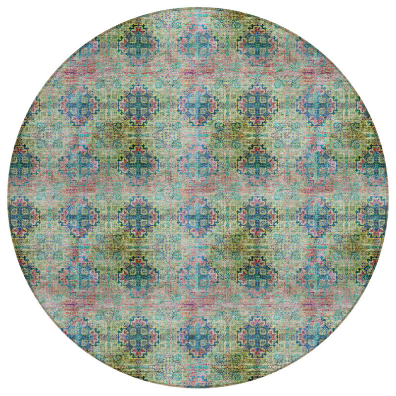 Tapis d'intérieur rond antidérapant 8 pi