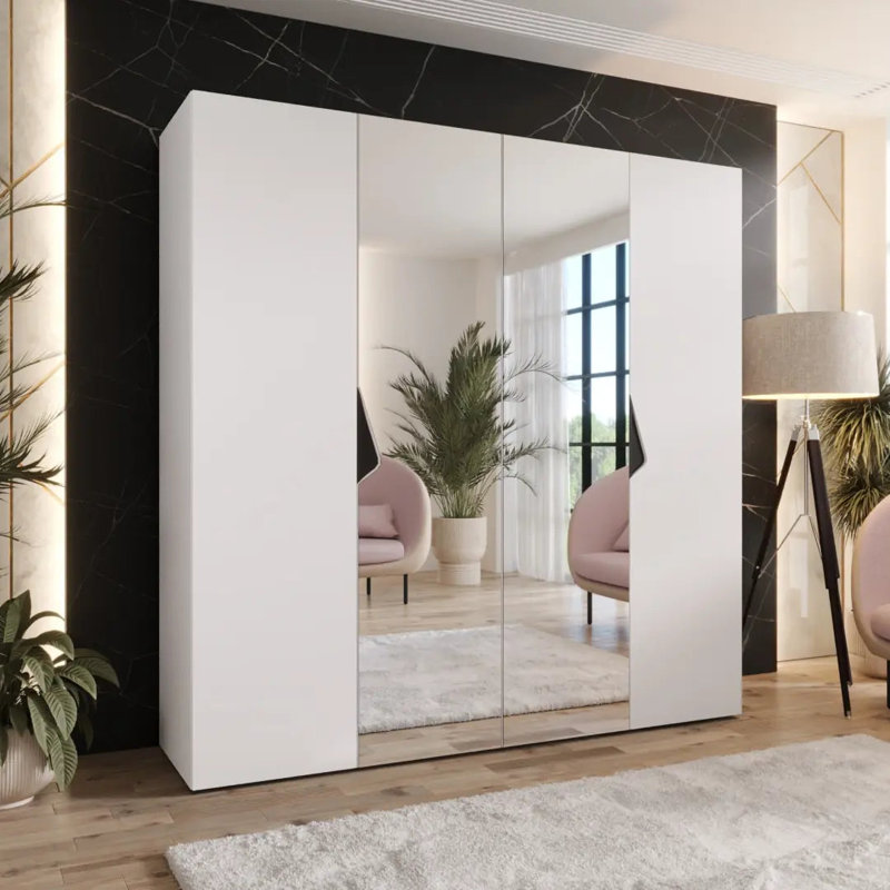 Manufactured Wood Wardrobe, White