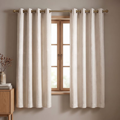 Panneau de rideau jacquard tissé Maya 137 x 183 cm, rideau damassé filtrant la lumière pour salon ou chambre, panneau unique couleur ivoire