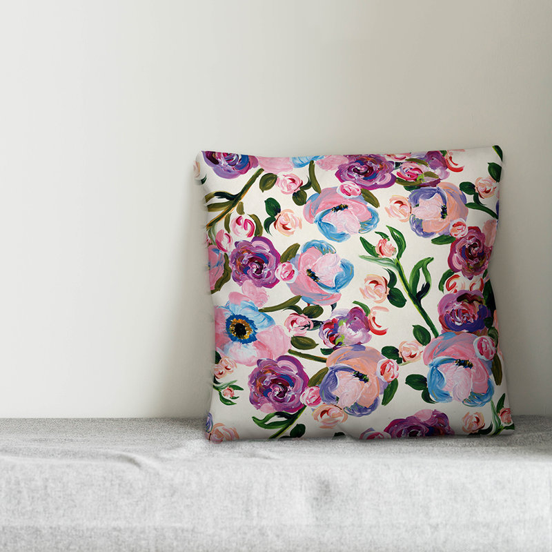 Summer Fun Floral Reversible Throw Pillow