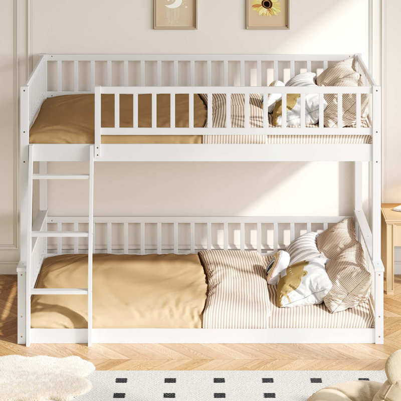 Full Xl Over Queen Bunk Bed With Ladder And Guardrails