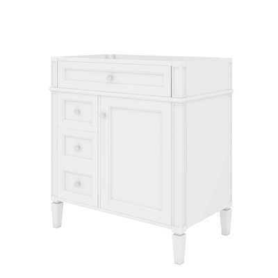 30'' No-Top-Sink Bathroom Vanity, Contemporary Storage Cabinet With 2 Drawers & 1 Tip-Out Drawer