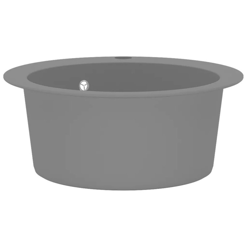 Zadie Granite Kitchen Sink Single Basin Round, Grey