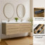 Ensemble de meuble-lavabo flottant mural 72 po avec plateau en pierre reconstituée AuroraSky 72 po-409206637
