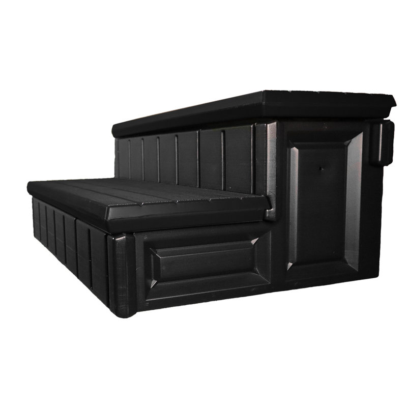 Confer Plastics 36" Storage Spa Steps Espresso, Black