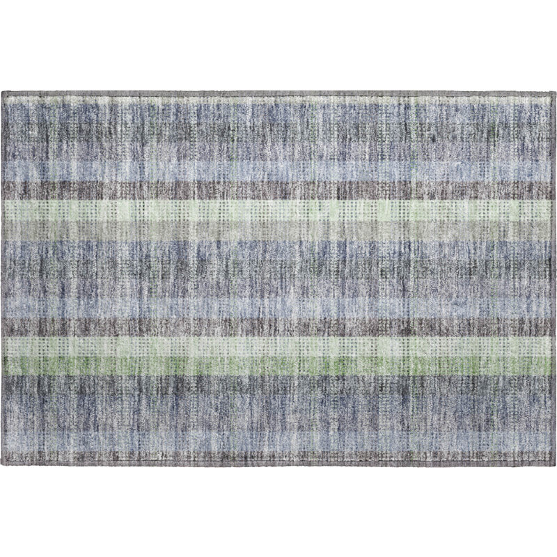 Premium Machine Washable Prisco Pewter Rug, Rectangle 1'8" x 2'6"