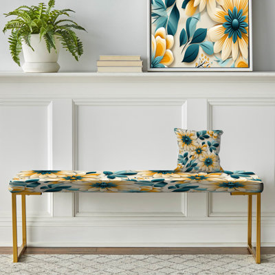 Banc de jardin zen jaune et bleu
