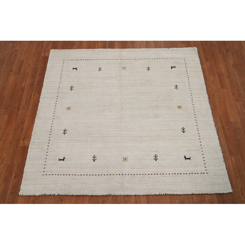 Tapis tribal indien à petits animaux 5 x 5