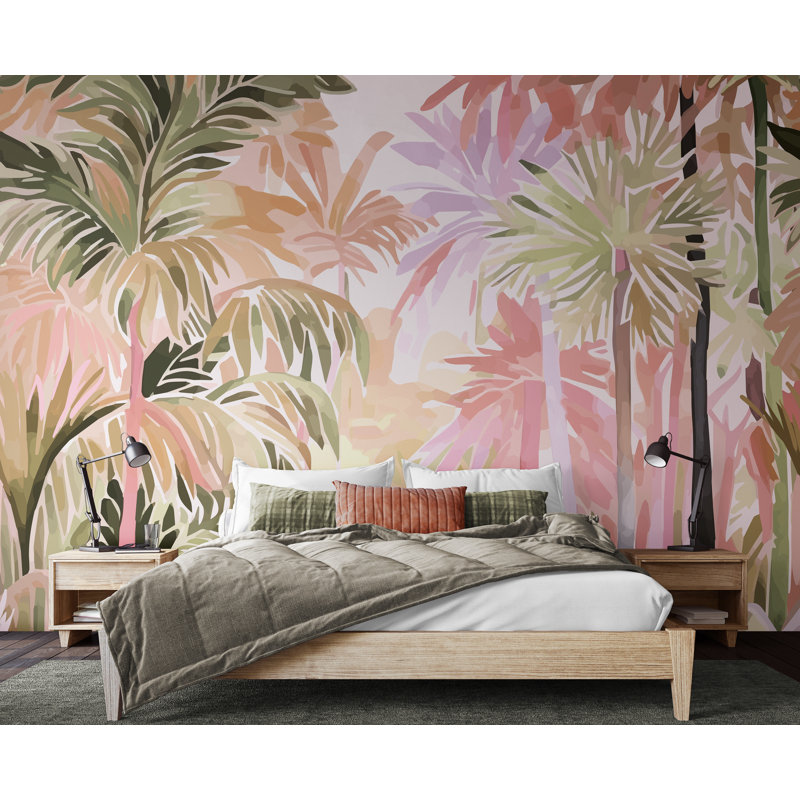 Lark Manor Pretty Palms Matte Roll, 240cm L x 300cm W, Natural Blush Matt